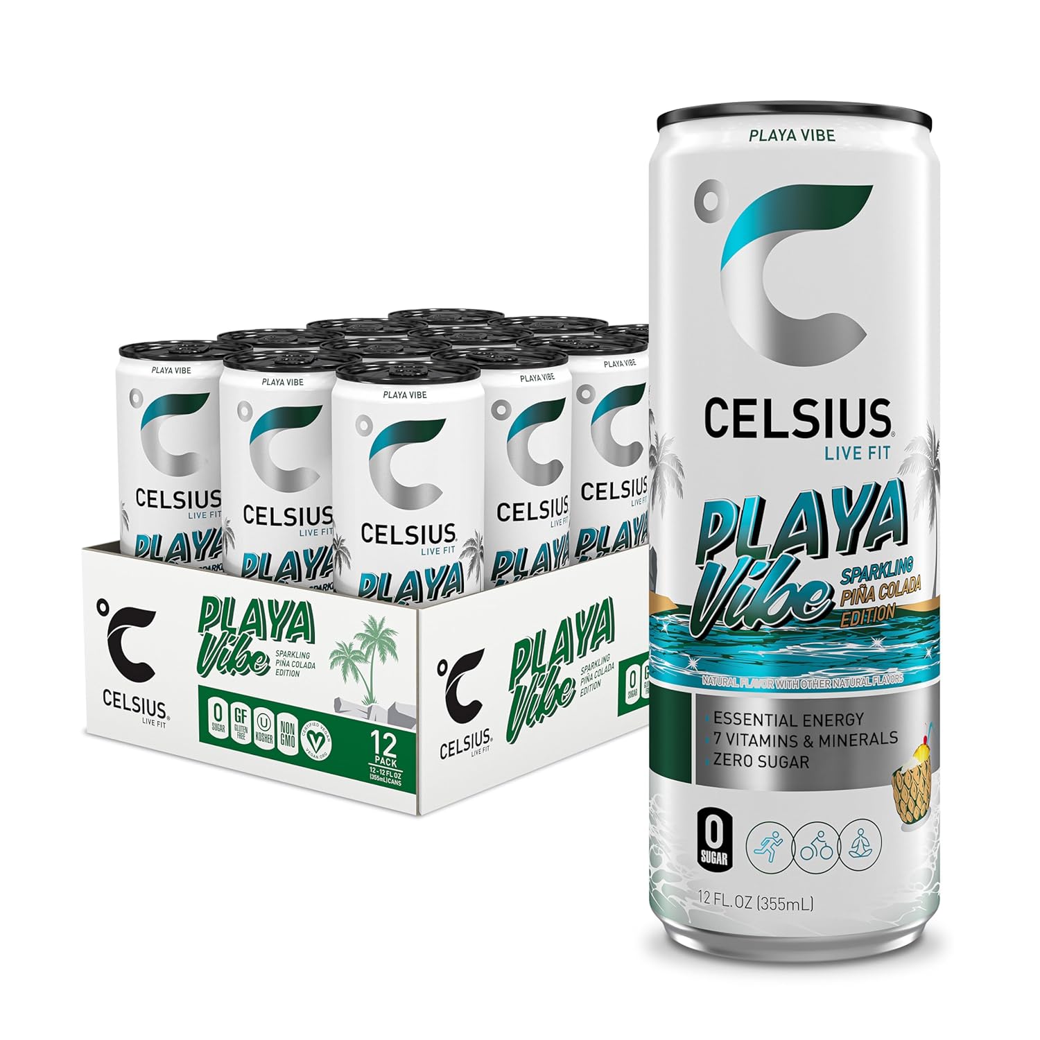 CELSIUS Assorted Flavors Official Variety Pack, Functional Essential Energy Drinks, 12 Fl Oz (Pack of 12)