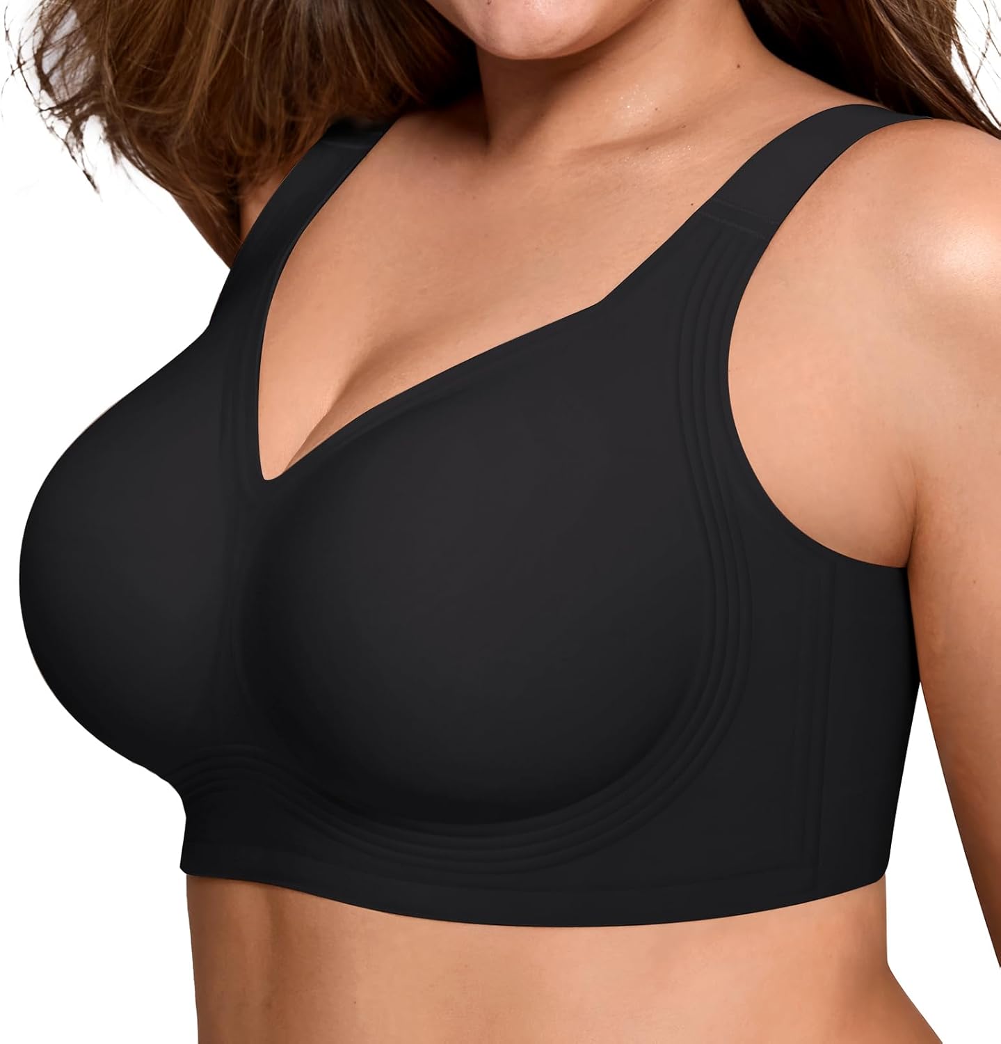 Bras for Women Supportive Wireless Push Up Bra Full Coverage No Underwire Seamless Plus Size for Older Women