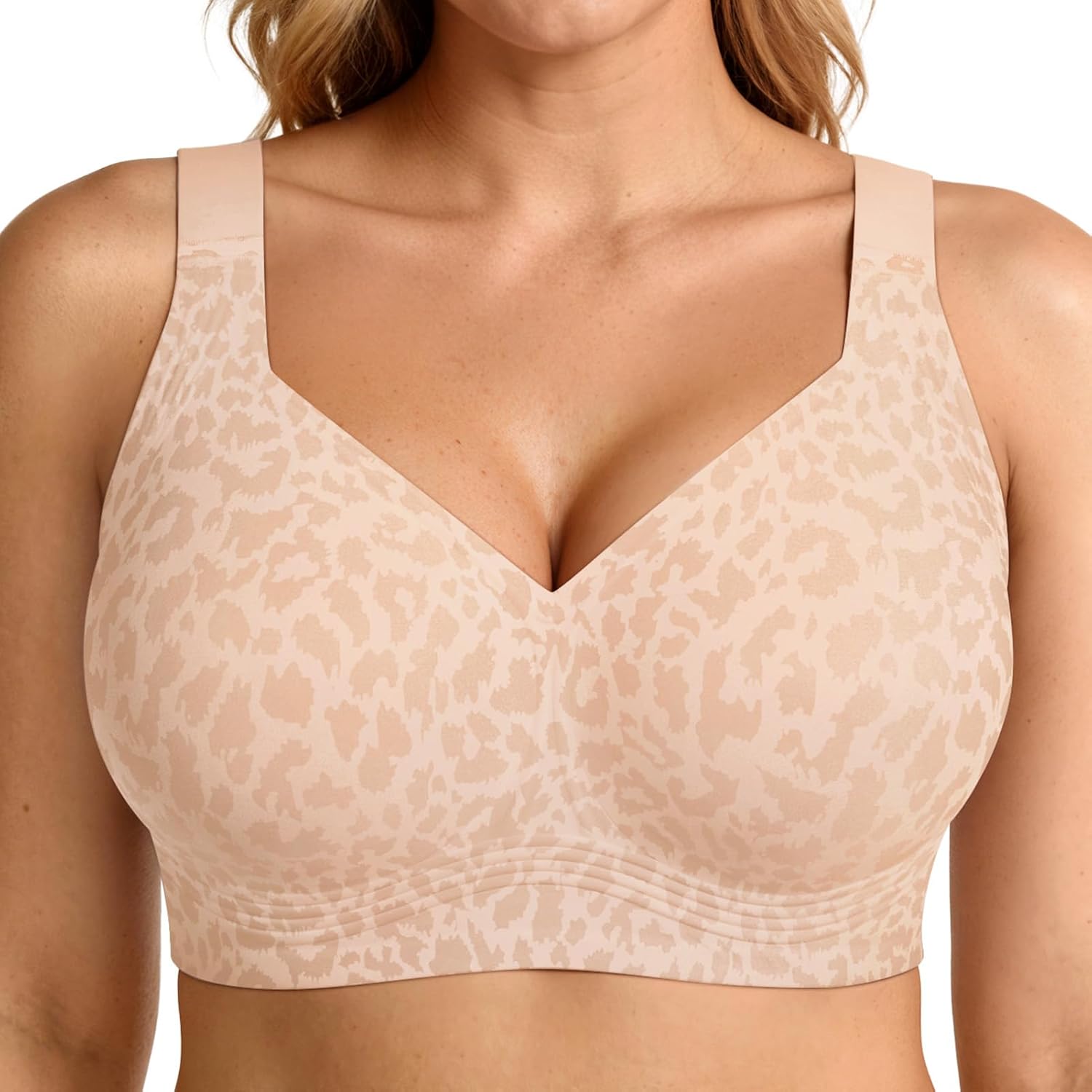Bras for Women Supportive Wireless Push Up Bra Full Coverage No Underwire Seamless Plus Size for Older Women