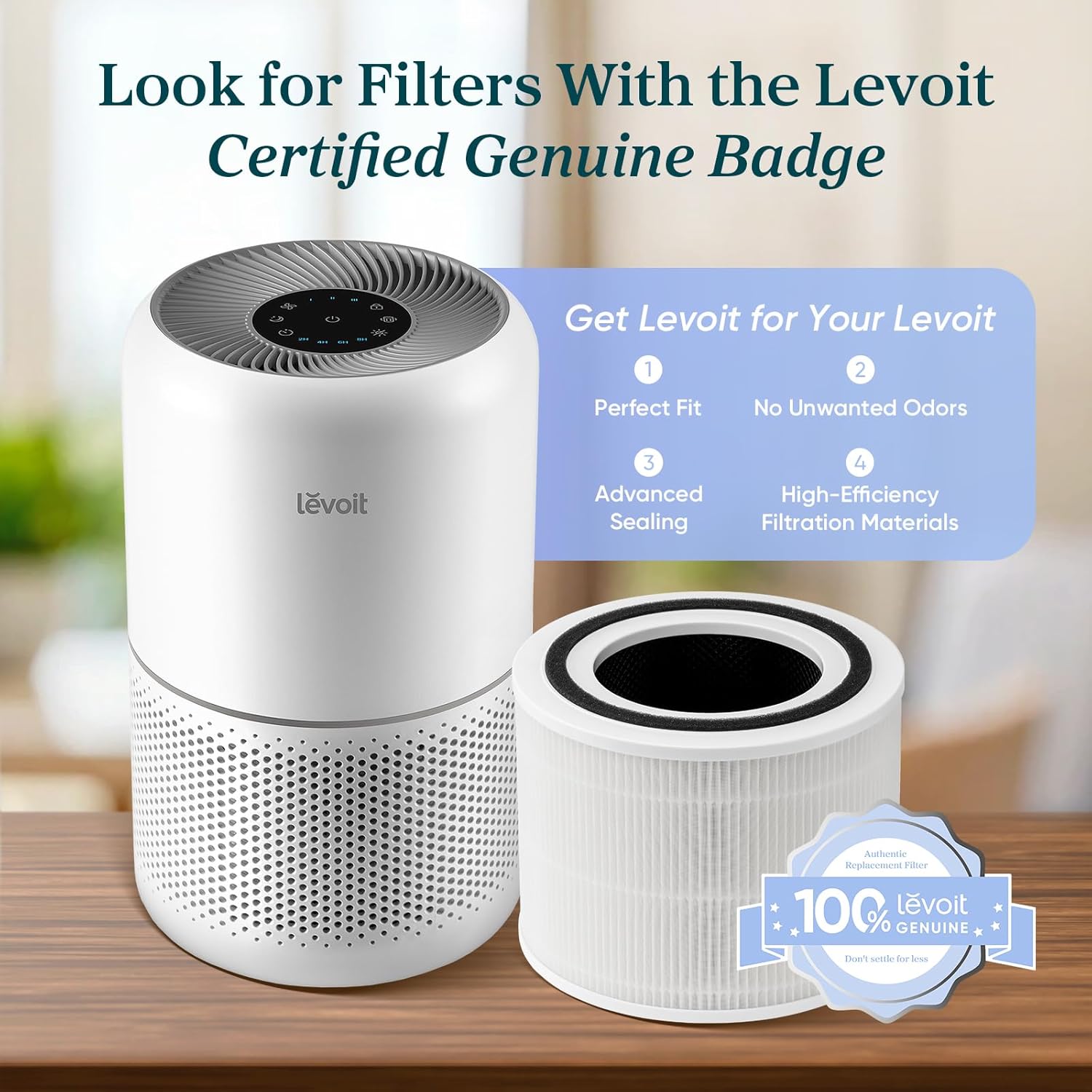 LEVOIT Air Purifier for Home Allergens Pet Hair in Bedroom, Covers Up to 1073 ft² by 56W High Torque Motor, AHAM VERIFIDE, 3-in-1 Filter with HEPA Sleep Mode, Remove Dust Smoke Odor, Core300-P, White