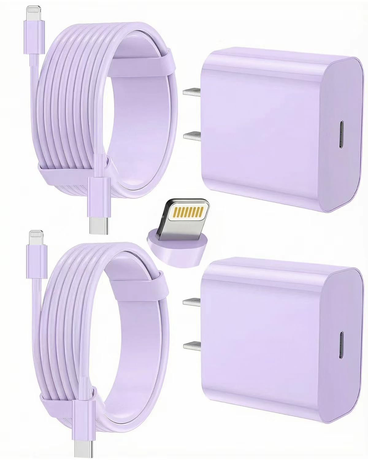 iPhone Charger Fast Charging 2 Pack Type C Wall Charger Block with 2 Pack [6FT&10FT] Long USB C to Lightning Cable for iPhone 14/13/12/12 Pro Max/11/Xs Max/XR/X,AirPods Pro
