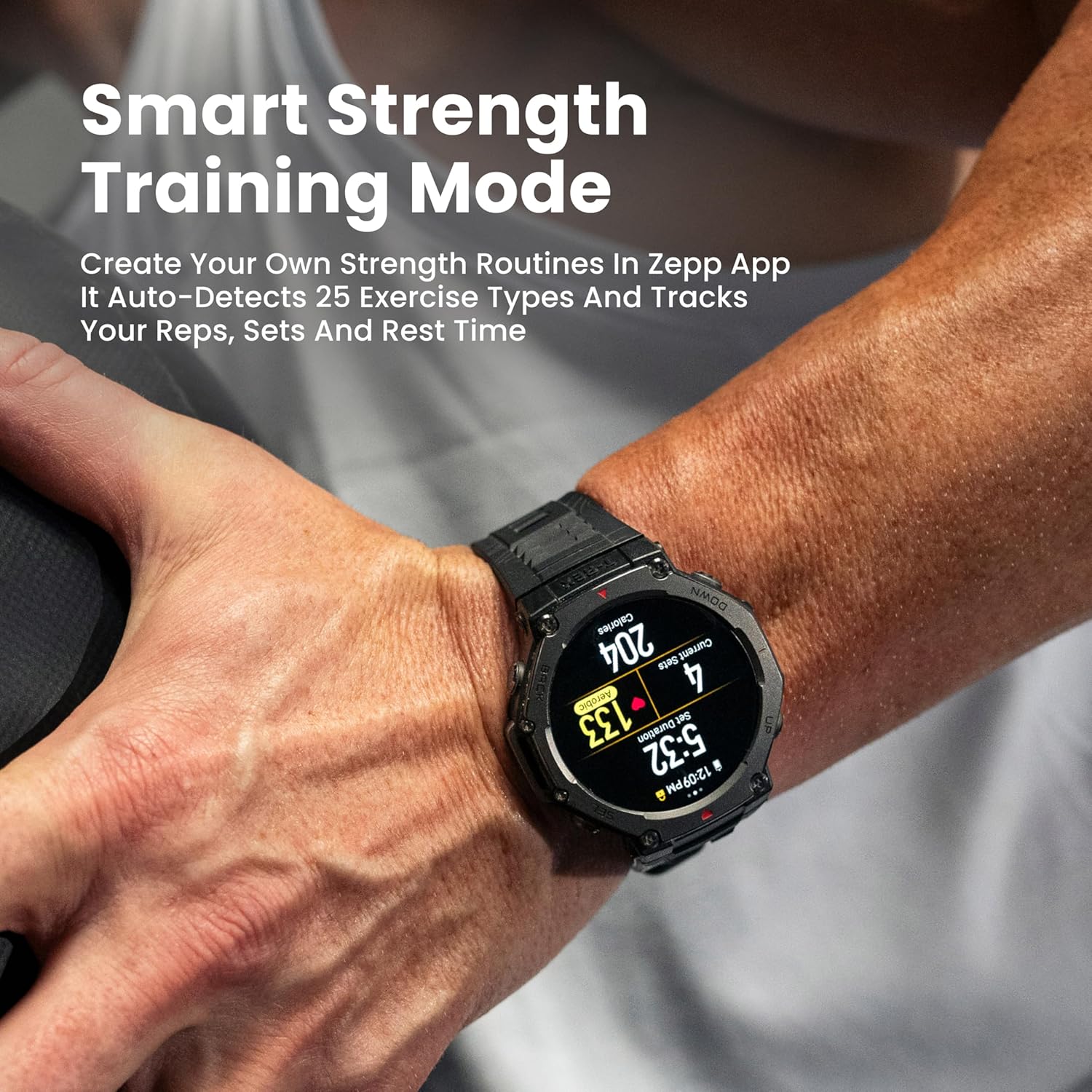 Amazfit T-Rex 3 Rugged/Military Smart Watch 48mm, GPS (with Privacy), Offline Maps, Long Battery Life,328 Feet Water-Resistant, 170 Fitness/Sport Modes, AI, Voice Control, for Android or iPhone, Black