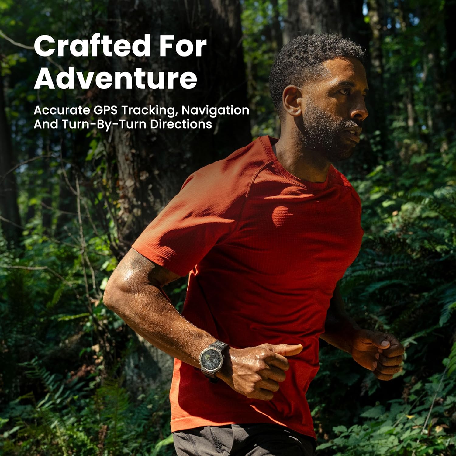 Amazfit T-Rex 3 Rugged/Military Smart Watch 48mm, GPS (with Privacy), Offline Maps, Long Battery Life,328 Feet Water-Resistant, 170 Fitness/Sport Modes, AI, Voice Control, for Android or iPhone, Black