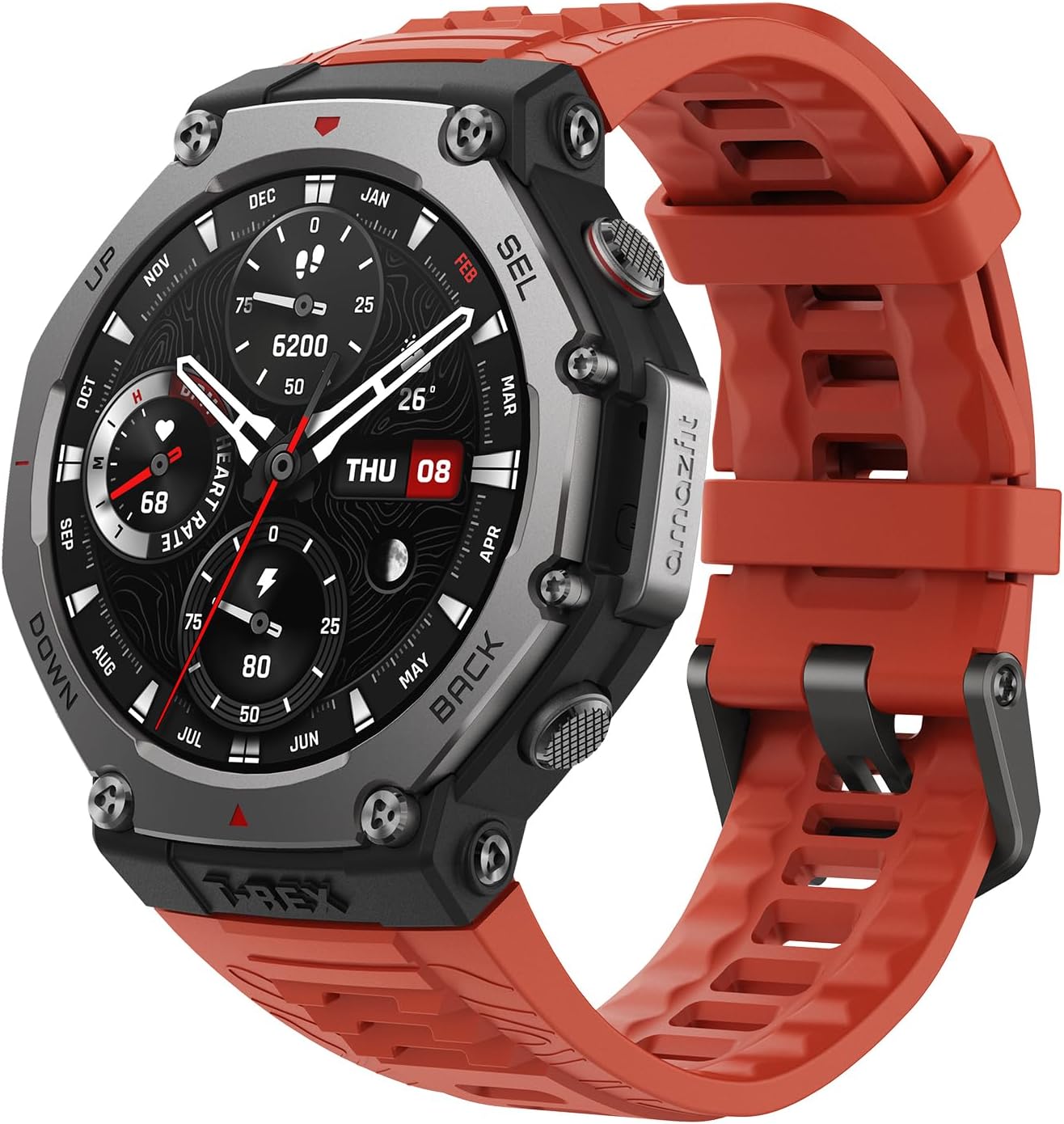 Amazfit T-Rex 3 Rugged/Military Smart Watch 48mm, GPS (with Privacy), Offline Maps, Long Battery Life,328 Feet Water-Resistant, 170 Fitness/Sport Modes, AI, Voice Control, for Android or iPhone, Black