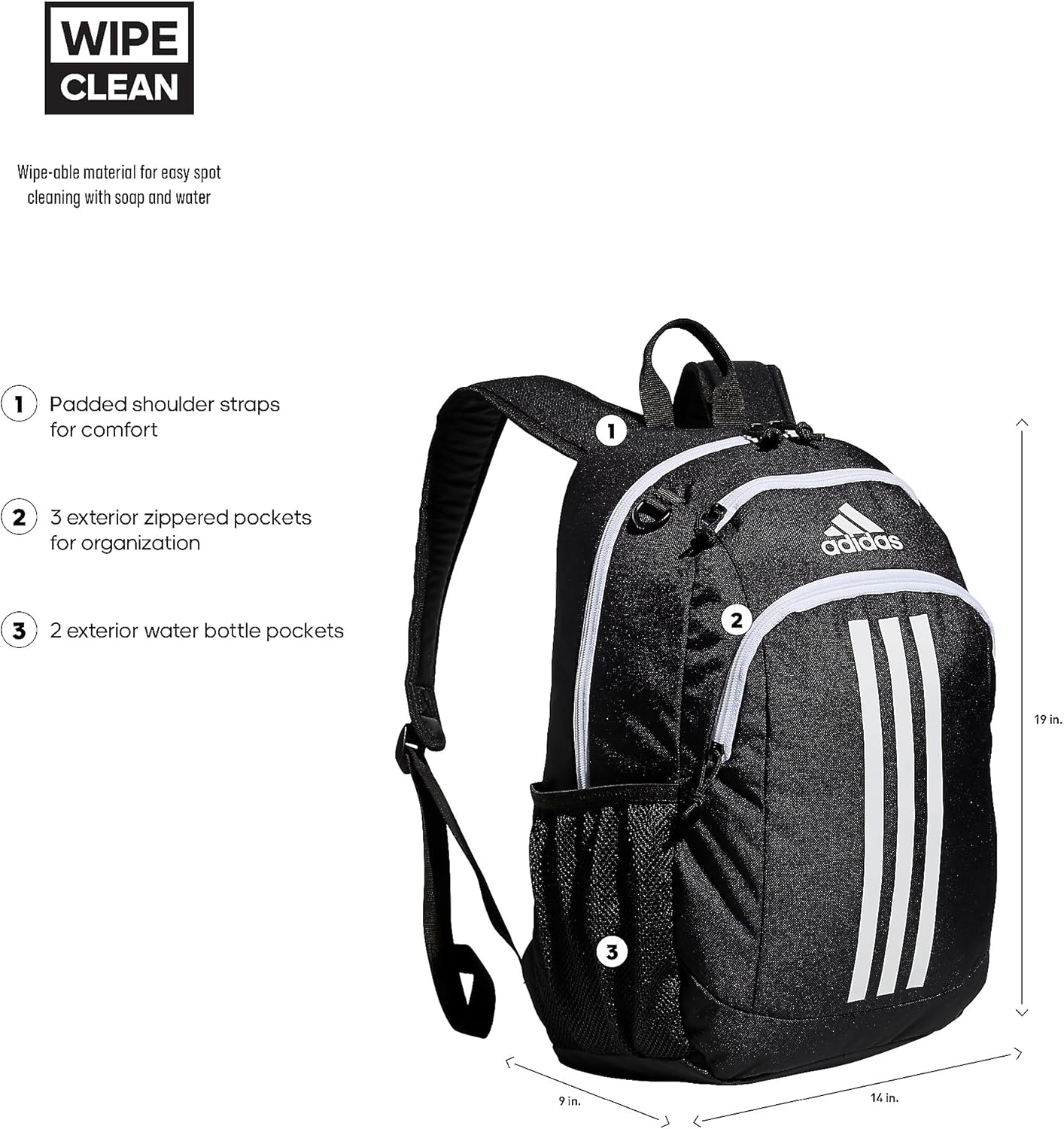 adidas Creator School Backpack for Girls & Boys — Durable Bookbag