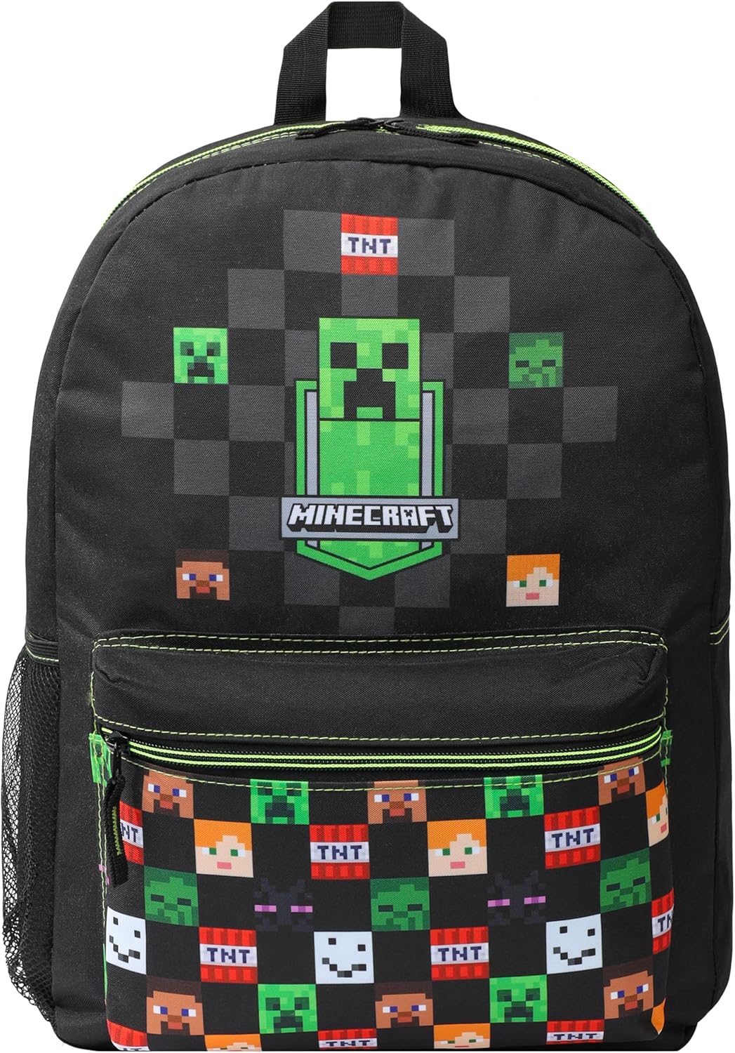 Minecraft Backpack for Boys Kids Teens Adjustable Straps Front Pocket Daypack Backpacks for Sports Gym School Gamer Gifts (Blue)