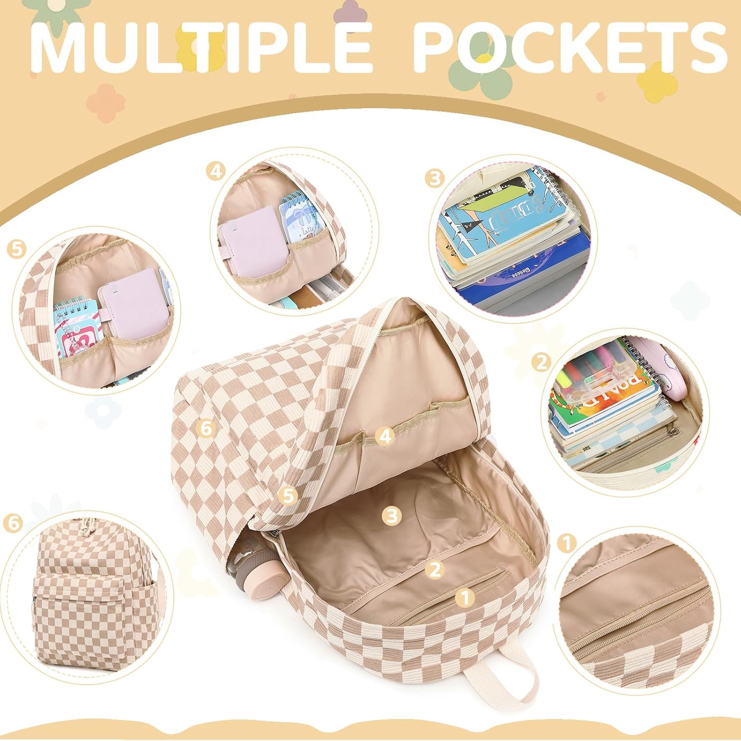 Bluboon School Backpack for Teen Girls Bookbags Elementary High School Corduroy Laptop Bags Women Travel Daypacks